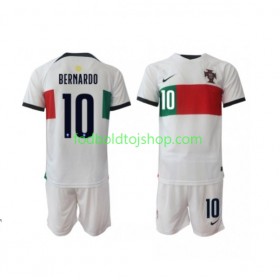 Portugal Bernardo 10 Børn Udebane trøje World Cup 2022 S/S (+ Korte bukser)